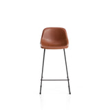 Hocker Zahara mit braunem Polyurethan und Stahlbeinen mit schwarzem Finish, 76 cm, FSC 100 % von Kave Home – Bild 5