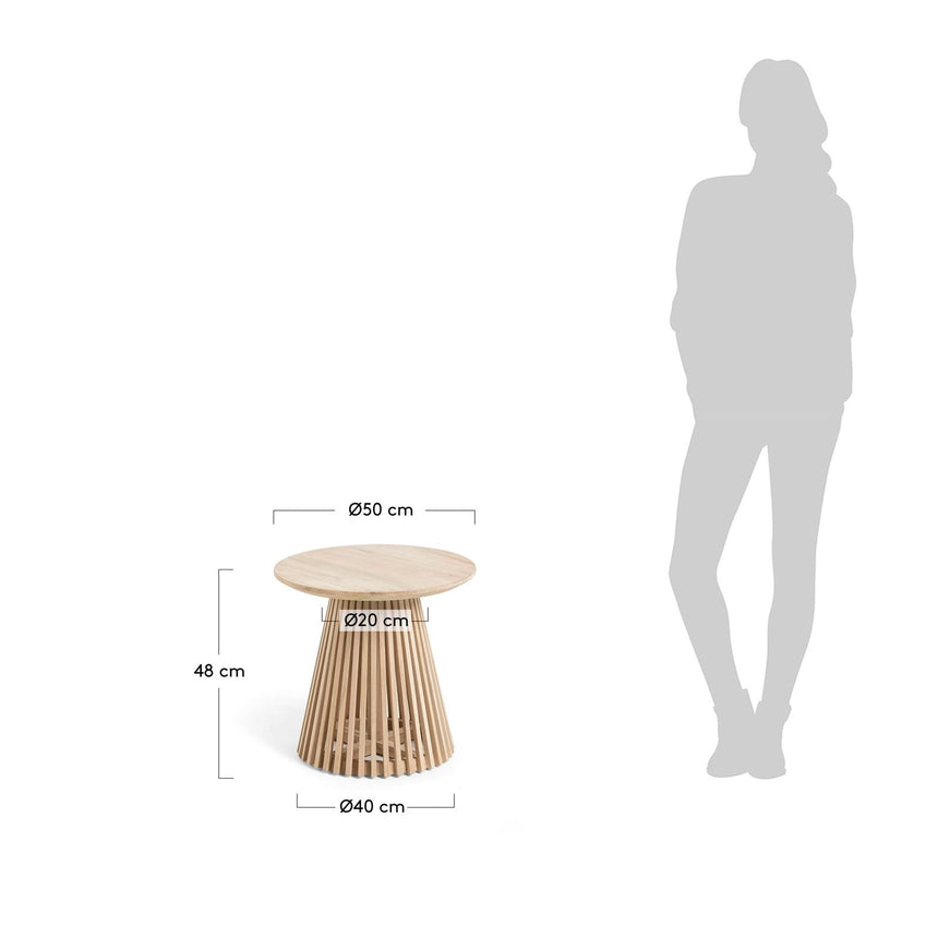Jeanette Beistelltisch aus massivem Teakholz Ø 50 cm von Kave Home – Bild 5