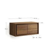 Kenta Badezimmermöbel aus massivem Teakholz mit Nussholz Finish 90 x 45 cm von Kave Home – Produktbild 3