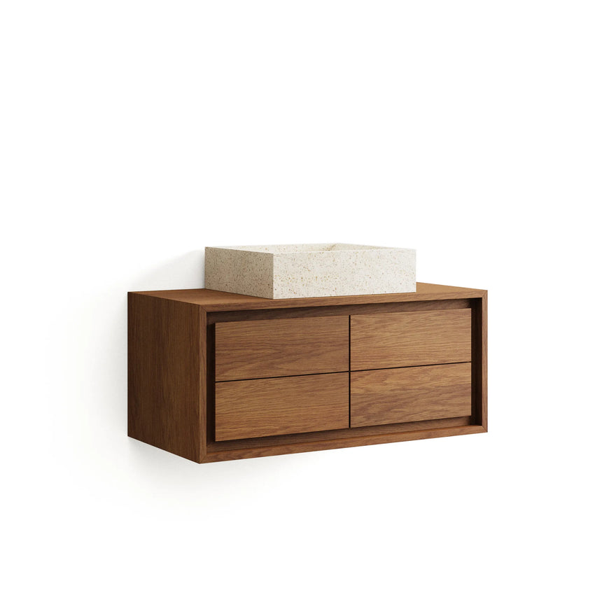 Kenta Badezimmermöbel aus massivem Teakholz mit Nussholz Finish 90 x 45 cm von Kave Home – Produktbild 8