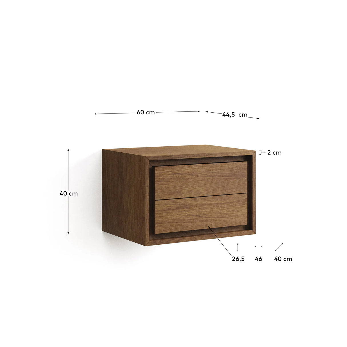 Kenta Badezimmermöbel aus massivem Teakholz mit Nussholzfinish 60 x 45 cm von Kave Home – Produktbild 4