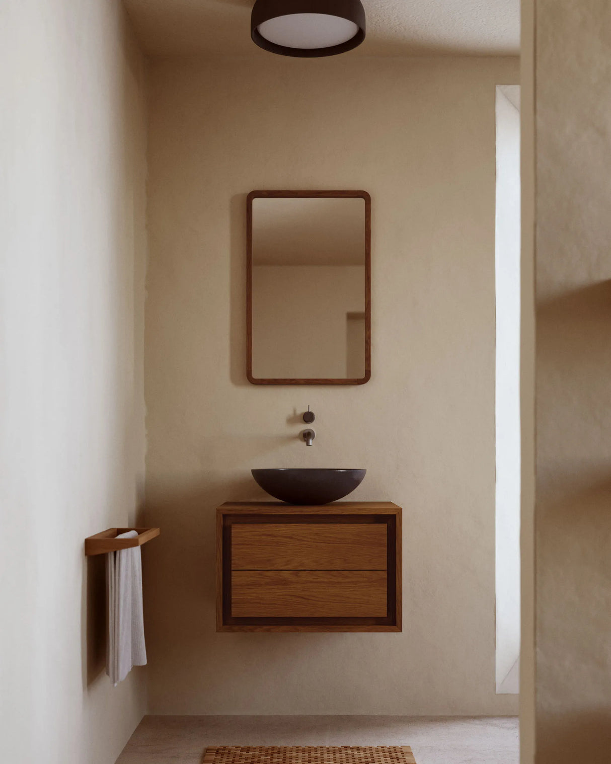 Kenta Badezimmermöbel aus massivem Teakholz mit Nussholzfinish 60 x 45 cm von Kave Home – Produktbild 5