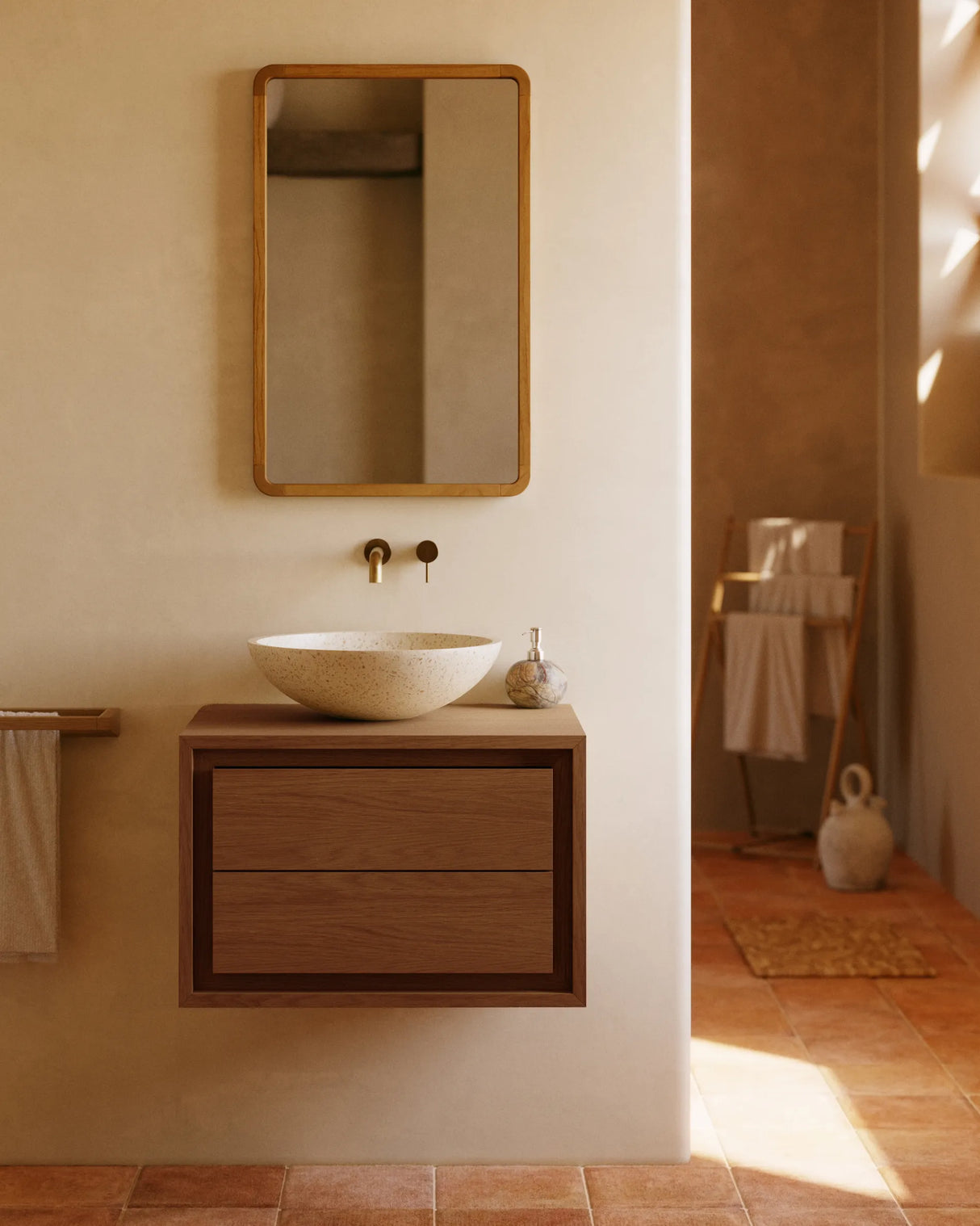 Kenta Badezimmermöbel aus massivem Teakholz mit natürlichem Finish 60 x 45 cm von Kave Home – Produktbild 11