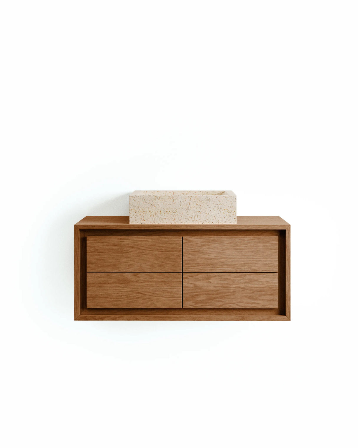 Kenta Badezimmermöbel aus massivem Teakholz mit natürlichem Finish 90 x 45 cm von Kave Home – Produktbild 3
