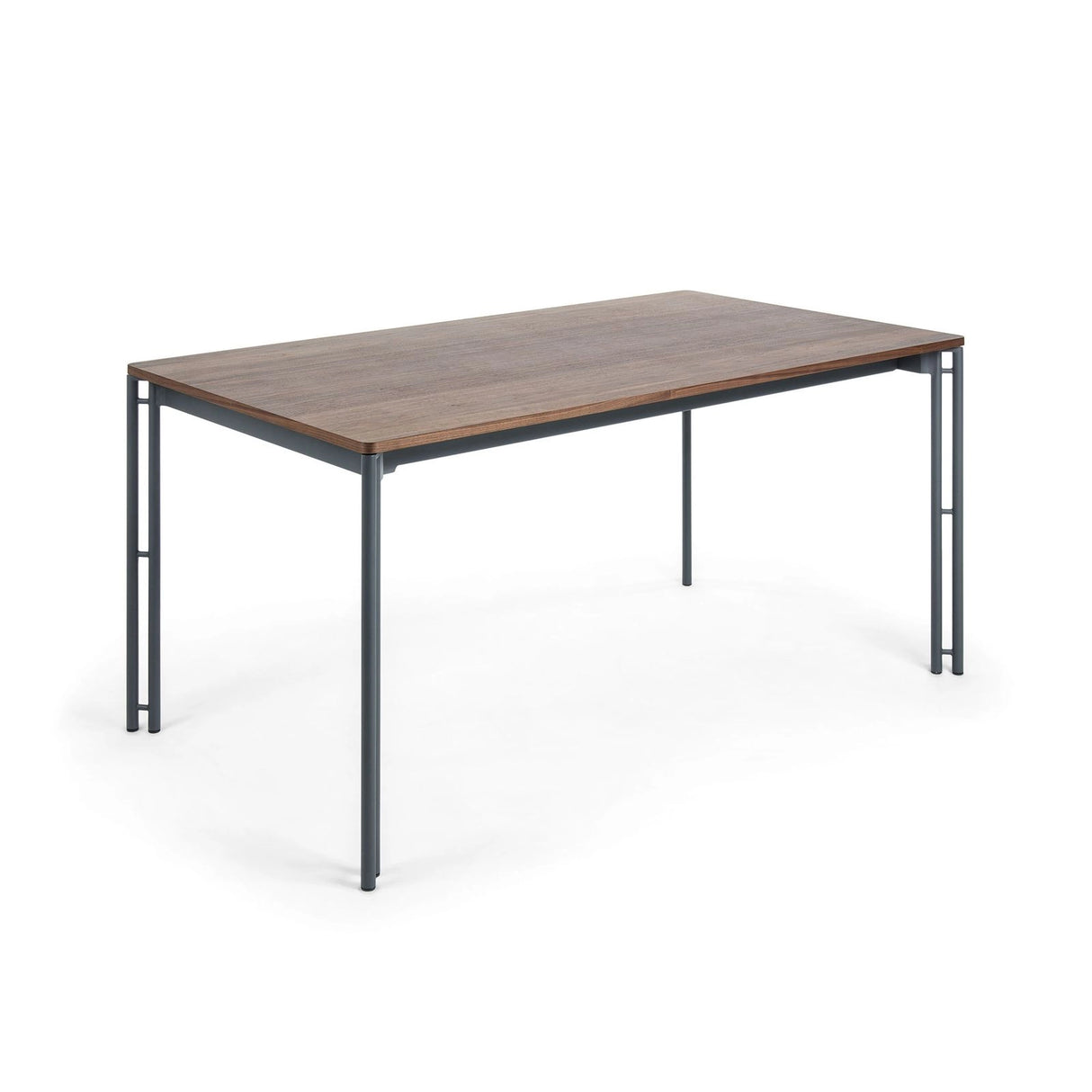 Kesia Ausziehtisch Nussholzfurnier und Beine mit schwarzem Finish 160 (220) x 90 cm von Kave Home – Produktbild 1