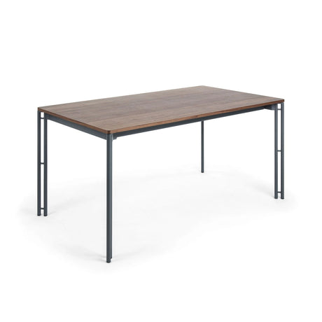 Kesia Ausziehtisch Nussholzfurnier und Beine mit schwarzem Finish 160 (220) x 90 cm von Kave Home – Produktbild 1