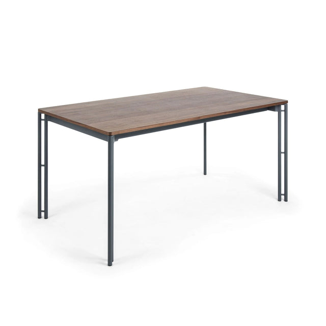 Kesia Ausziehtisch Nussholzfurnier und Beine mit schwarzem Finish 160 (220) x 90 cm von Kave Home – Produktbild 1