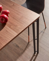 Kesia Ausziehtisch Nussholzfurnier und Beine mit schwarzem Finish 160 (220) x 90 cm von Kave Home – Produktbild 3