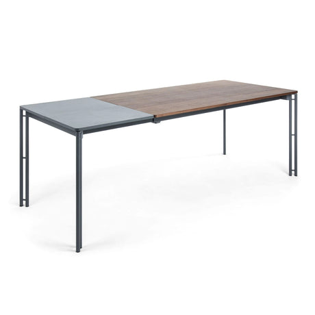 Kesia Ausziehtisch Nussholzfurnier und Beine mit schwarzem Finish 160 (220) x 90 cm von Kave Home – Produktbild 5