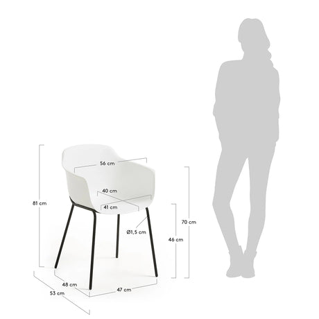 Khasumi Stuhl aus Kunststoff weiß von Kave Home – Produktbild 3