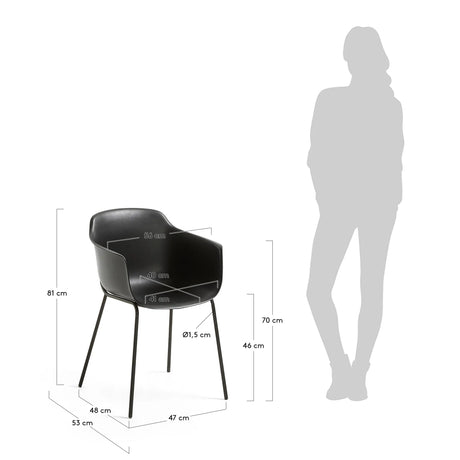 Khasumi Stuhl schwarz von Kave Home – Produktbild 3