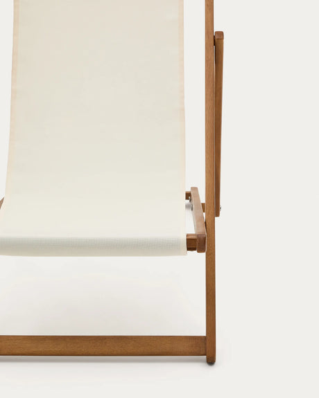 Klappbarer Outdoor-Liegestuhl Adredna für Kinder in Beige aus massivem Akazienholz FSC 100 % von Kave Home – Produktbild 1