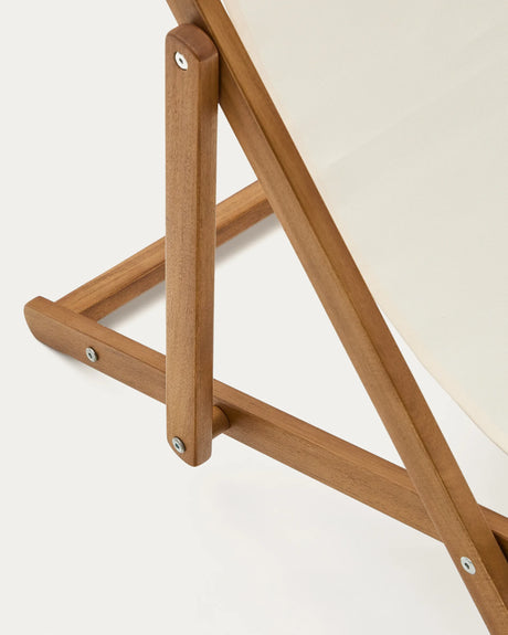 Klappbarer Outdoor-Liegestuhl Adredna für Kinder in Beige aus massivem Akazienholz FSC 100 % von Kave Home – Produktbild 2