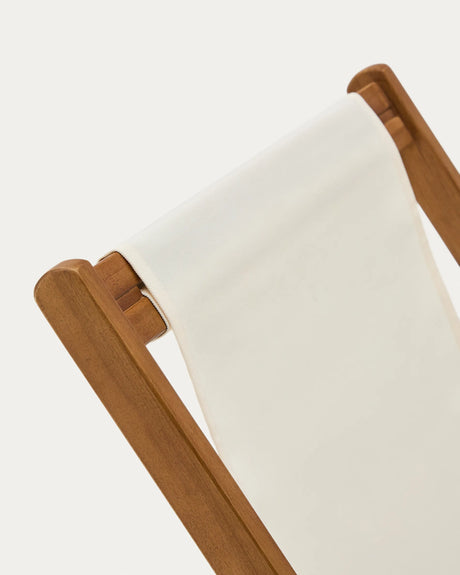 Klappbarer Outdoor-Liegestuhl Adredna für Kinder in Beige aus massivem Akazienholz FSC 100 % von Kave Home – Produktbild 3