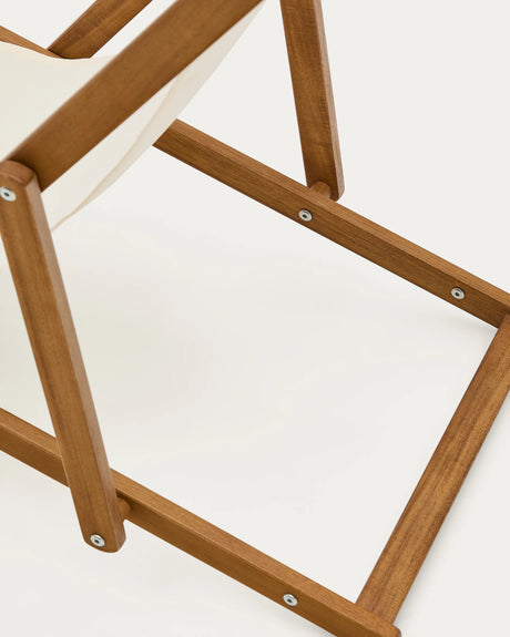 Klappbarer Outdoor-Liegestuhl Adredna für Kinder in Beige aus massivem Akazienholz FSC 100 % von Kave Home – Produktbild 4