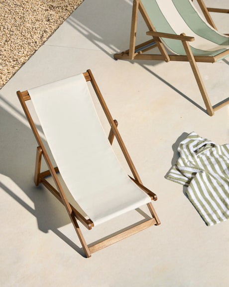 Klappbarer Outdoor-Liegestuhl Adredna für Kinder in Beige aus massivem Akazienholz FSC 100 % von Kave Home – Produktbild 6