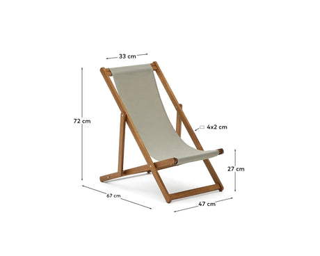 Klappbarer Outdoor-Liegestuhl Adredna für Kinder in Grün aus massivem Akazienholz FSC 100 % von Kave Home – Produktbild 5