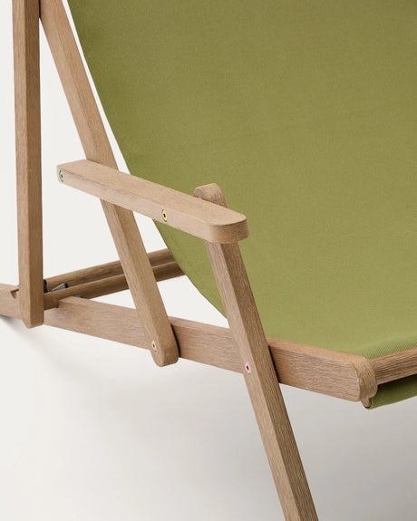 Klappbarer Outdoor-Liegestuhl Vilara in Grün aus massivem Akazienholz FSC 100% von Kave Home – Produktbild 1