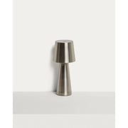 Kleine Tischlampe Arenys aus Metall mit silbern glänzendem Finish von Kave Home – Bild 1