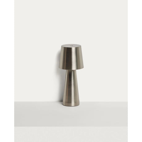 Kleine Tischlampe Arenys aus Metall mit silbern glänzendem Finish von Kave Home – Bild 1