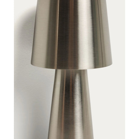 Kleine Tischlampe Arenys aus Metall mit silbern glänzendem Finish von Kave Home – Bild 11