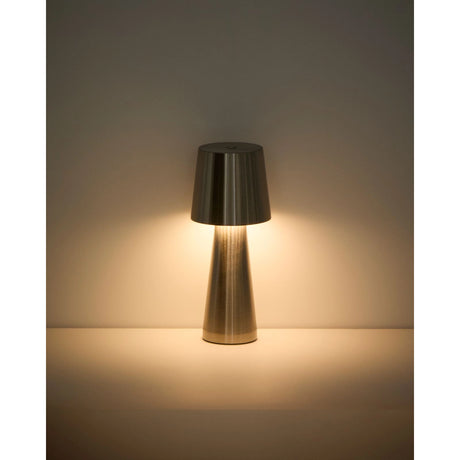 Kleine Tischlampe Arenys aus Metall mit silbern glänzendem Finish von Kave Home – Bild 5