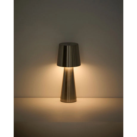 Kleine Tischlampe Arenys aus Metall mit silbern glänzendem Finish von Kave Home – Bild 6