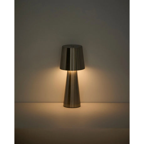 Kleine Tischlampe Arenys aus Metall mit silbern glänzendem Finish von Kave Home – Bild 7