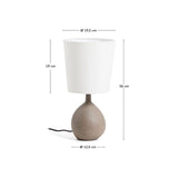 Kleine Tischlampe Viona in strukturierter Steinoptik mit einem Lampenschirm aus Baumwolle von Kave Home – Bild 3