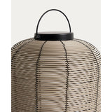 Kleine tragbare LED-Tischlampe Saranella aus hellgrauem synthetischem Rattan von Kave Home – Bild 9