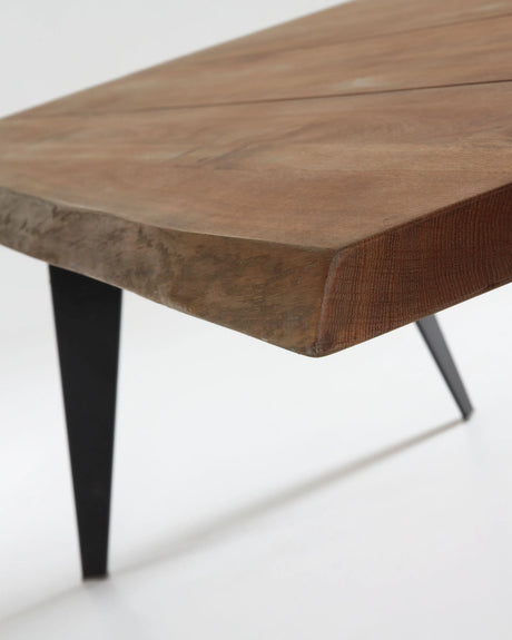 Koda Tisch Eichenfurnier mit Antikfinish und Stahlbeinen mit schwarzem Finish 180 x 100 cm von Kave Home – Produktbild 3