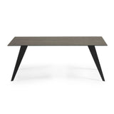 Koda Tisch aus Feinsteinzeug mit Iron Moss Finish und schwarzen Stahlbeinen  200 x 100 cm von Kave Home – Produktbild 6