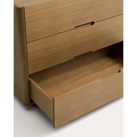 Kommode Arelida aus Furnier und massivem Eichenholz mit hellbraunem Finish 100 x 80 cm FSC Mix Credit von Kave Home – Bild 5