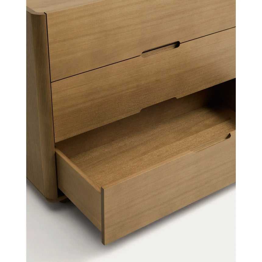 Kommode Arelida aus Furnier und massivem Eichenholz mit hellbraunem Finish 100 x 80 cm FSC Mix Credit von Kave Home – Bild 5