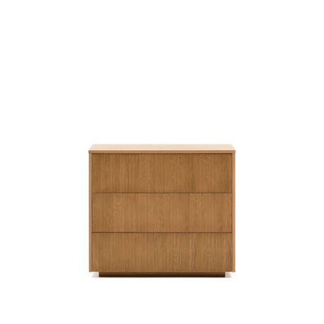Kommode Helvine 3 Schubladen aus Eichenfurnier 90 x 78 cm FSC 100% von Kave Home – Bild 1