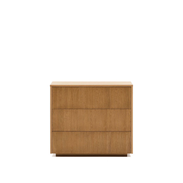 Kommode Helvine 3 Schubladen aus Eichenfurnier 90 x 78 cm FSC 100% von Kave Home – Bild 1