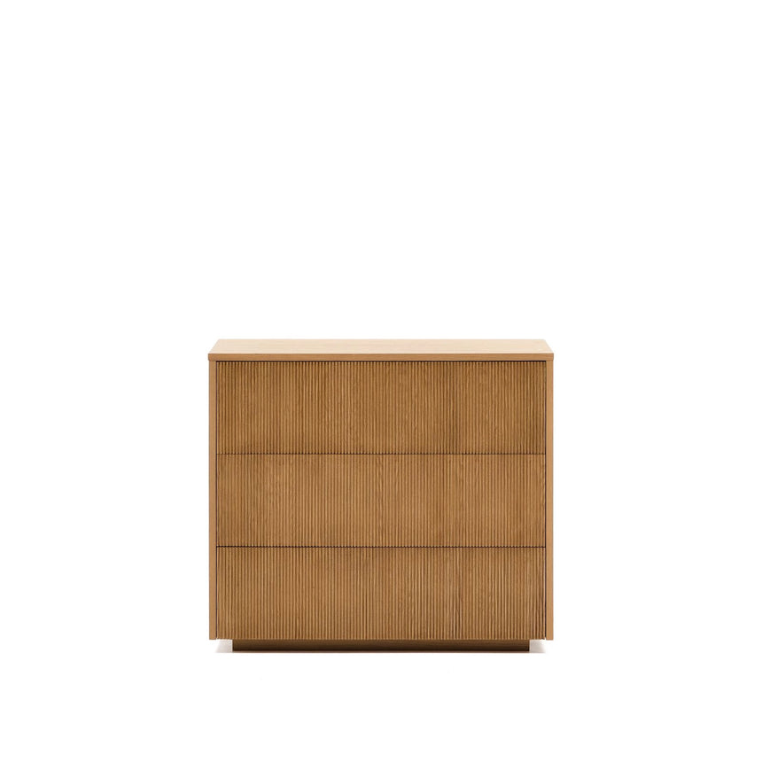 Kommode Helvine 3 Schubladen aus Eichenfurnier 90 x 78 cm FSC 100% von Kave Home – Bild 1