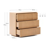 Kommode Helvine 3 Schubladen aus Eichenfurnier 90 x 78 cm FSC 100% von Kave Home – Bild 5