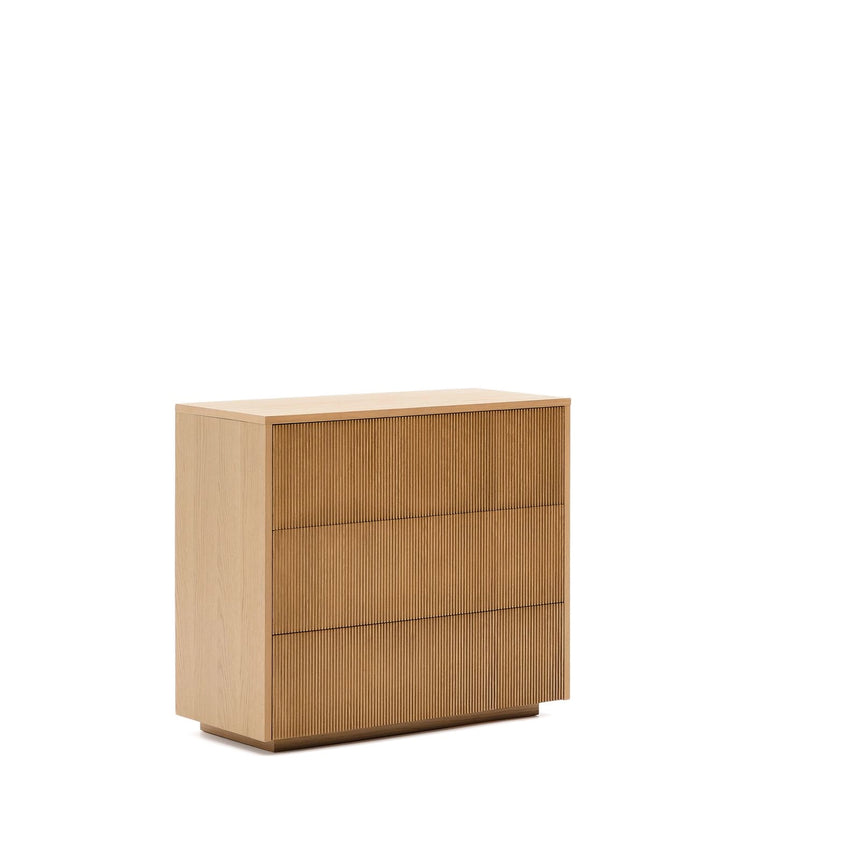 Kommode Helvine 3 Schubladen aus Eichenfurnier 90 x 78 cm FSC 100% von Kave Home – Bild 6