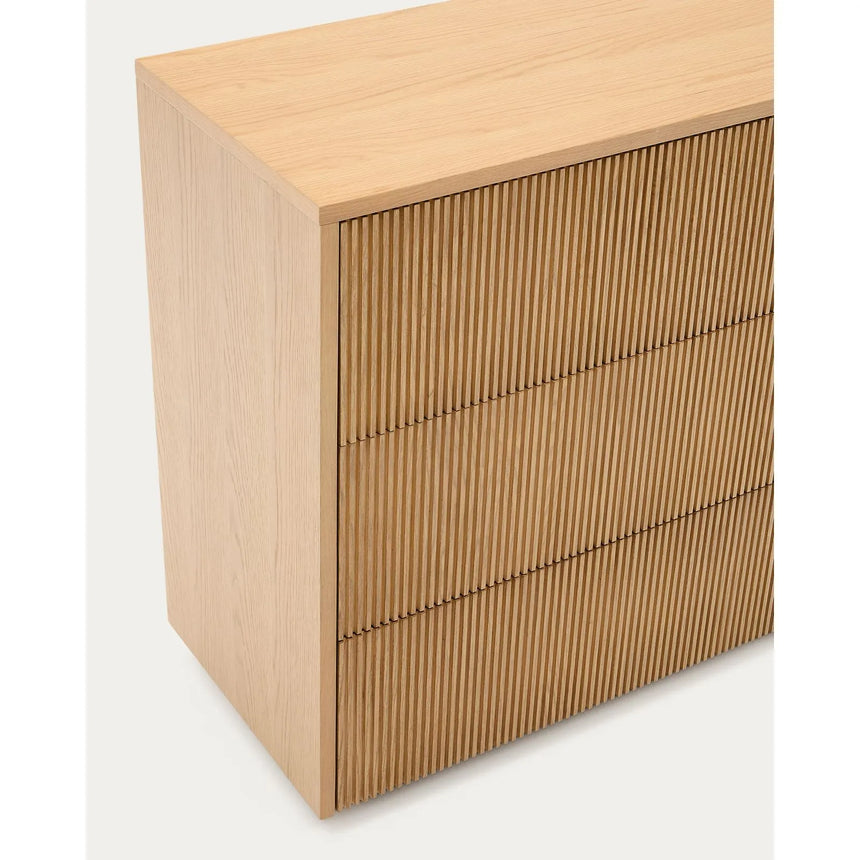 Kommode Helvine 3 Schubladen aus Eichenfurnier 90 x 78 cm FSC 100% von Kave Home – Bild 8