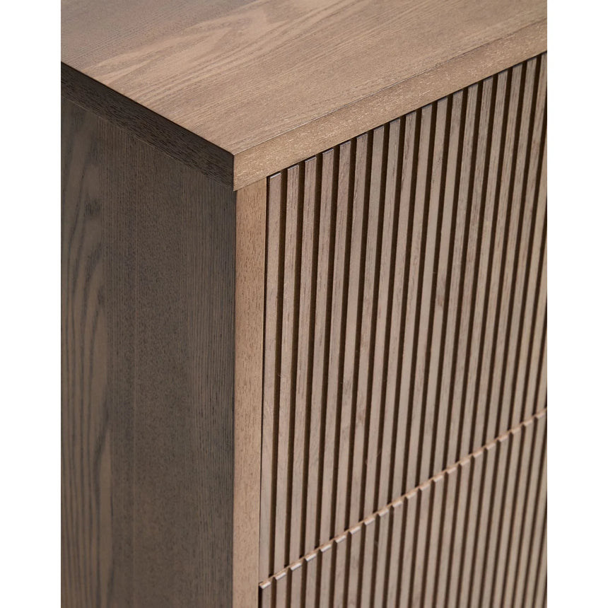 Kommode Helvine 3 Schubladen aus Eichenfurnier mit Nussbaum-Finish 90 x 78 cm FSC 100% von Kave Home – Bild 7