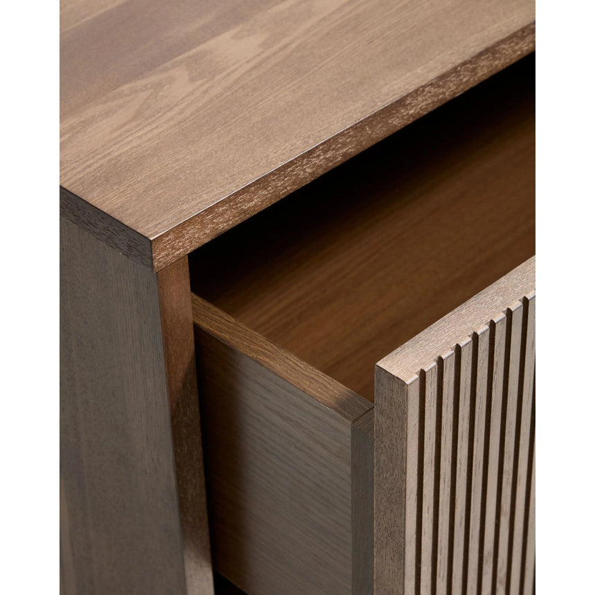 Kommode Helvine 3 Schubladen aus Eichenfurnier mit Nussbaum-Finish 90 x 78 cm FSC 100% von Kave Home – Bild 8