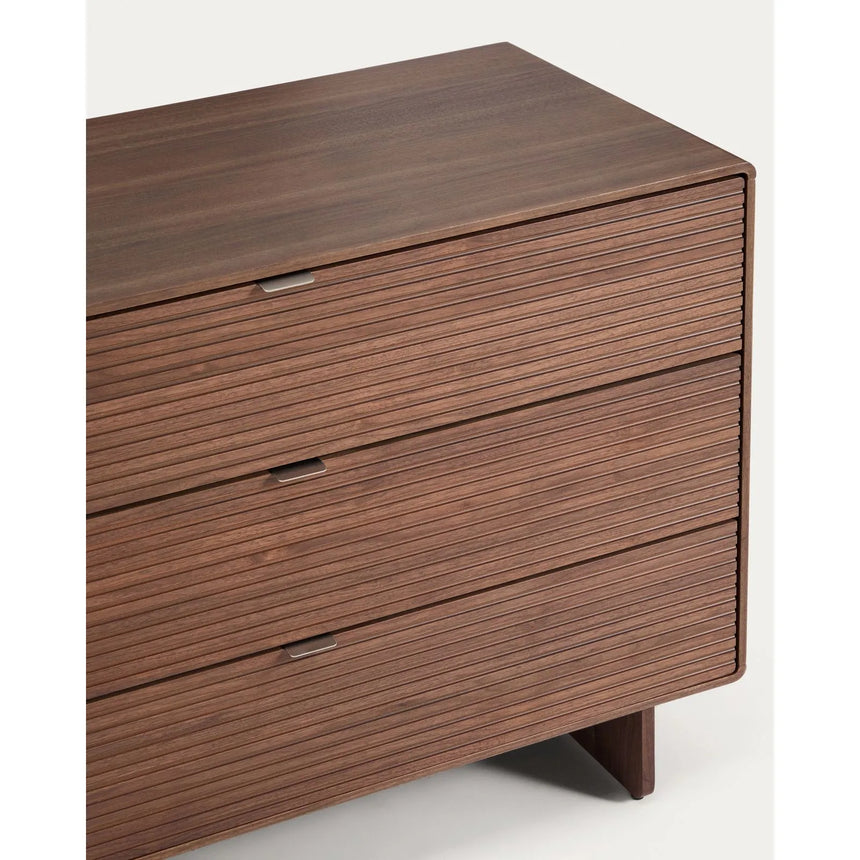 Kommode Norlen in Nussbaumfurnier mit 3 Schubladen, FSC Mix Credit 107 x 75 cm von Kave Home – Produktbild 5