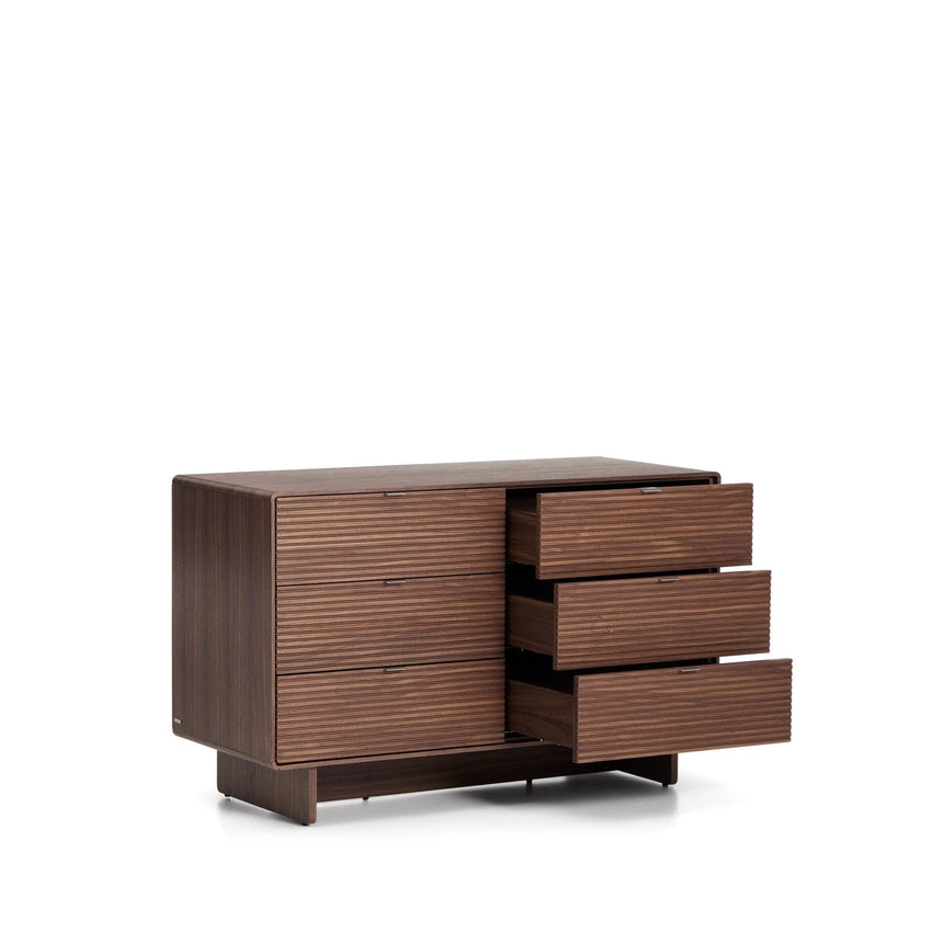 Kommode Norlen in Nussbaumfurnier mit 6 Schubladen, FSC Mix Credit, 112 x 73 cm von Kave Home – Produktbild 4