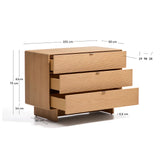 Kommode Norlen mit 3 Schubladen in Eichenfurnier mit naturfarbenem Finish FSC Mix Credit 101 x 75 cm von Kave Home – Bild 3