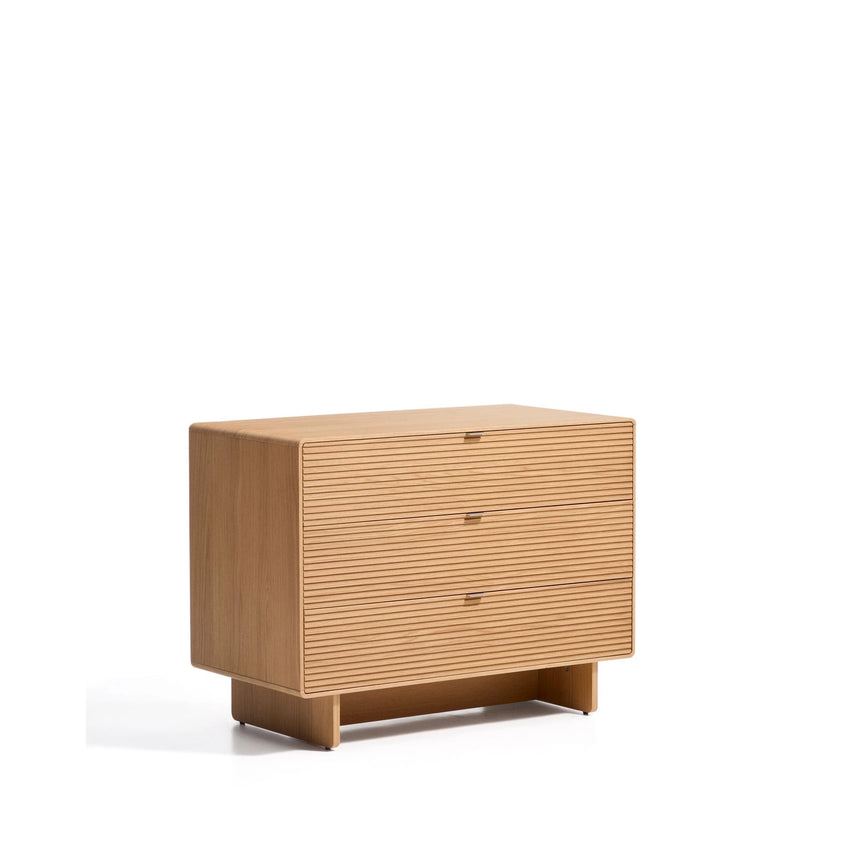 Kommode Norlen mit 3 Schubladen in Eichenfurnier mit naturfarbenem Finish FSC Mix Credit 101 x 75 cm von Kave Home – Bild 4