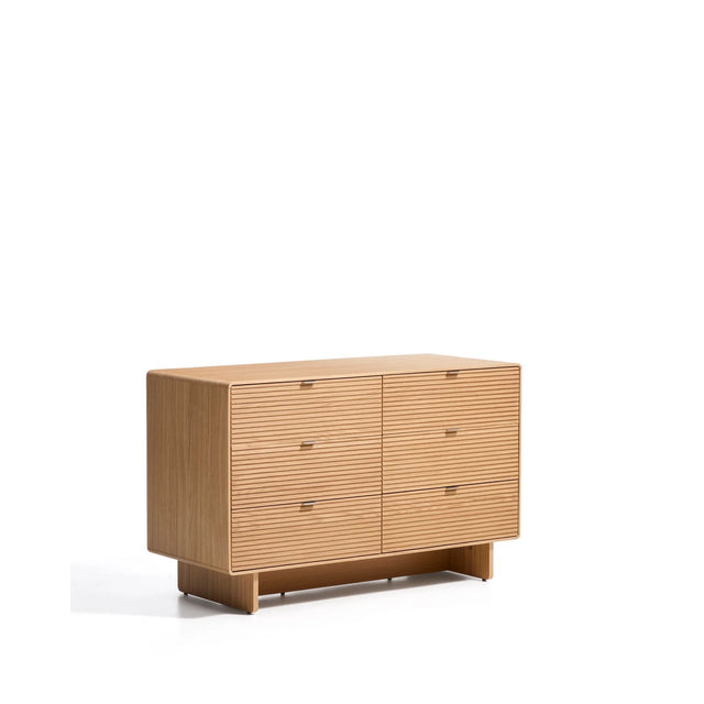 Kommode Norlen mit 6 Schubladen in Eichenfurnier mit naturfarbenem Finish FSC Mix Credit 120 x 75 cm von Kave Home – Bild 1