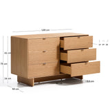 Kommode Norlen mit 6 Schubladen in Eichenfurnier mit naturfarbenem Finish FSC Mix Credit 120 x 75 cm von Kave Home – Bild 3