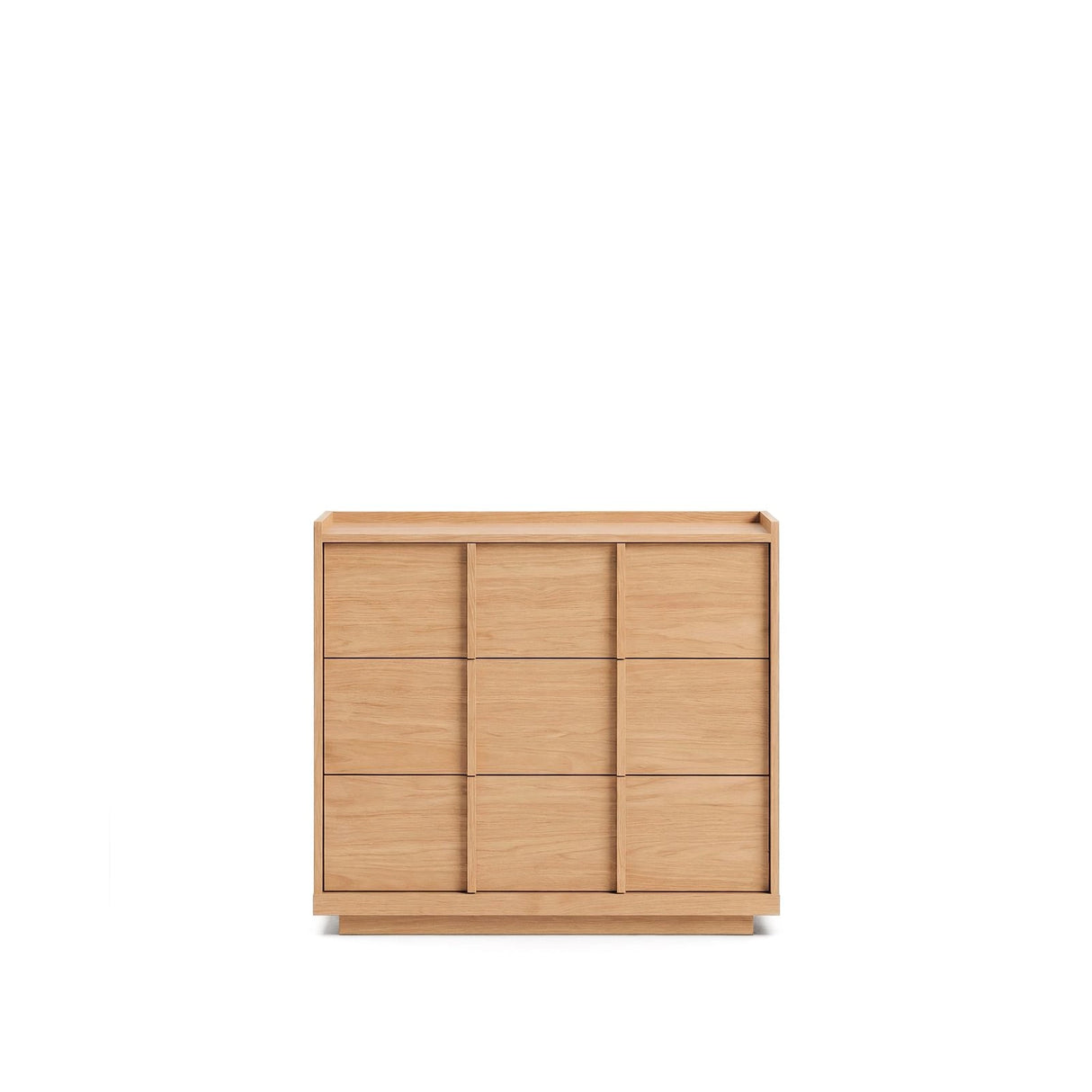 Kommode Onix 3 mit Schubladen aus Eichenfurnier Naturton-Finish 100 x 78 cm FSC Mix Credit von Kave Home – Bild 1
