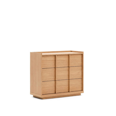 Kommode Onix 3 mit Schubladen aus Eichenfurnier Naturton-Finish 100 x 78 cm FSC Mix Credit von Kave Home – Bild 3